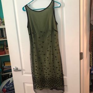 Green and Black Sequin Dress